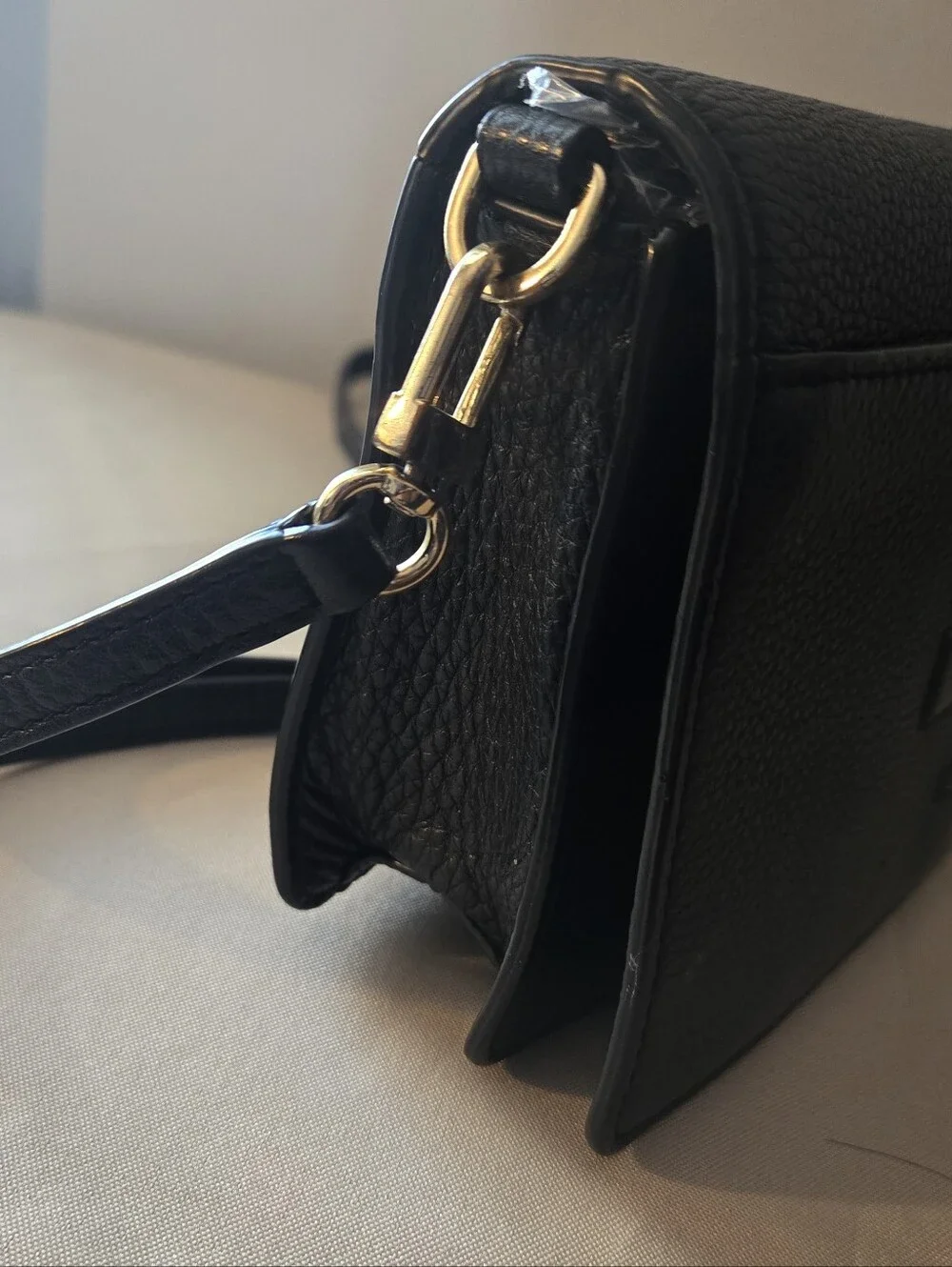 Tory Burch Bombe T Small Crossbody Bag in classic black.
